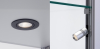 Eclairage latéral 4 x 2W Led, éclairage plafond 1 x 6W Led-spot