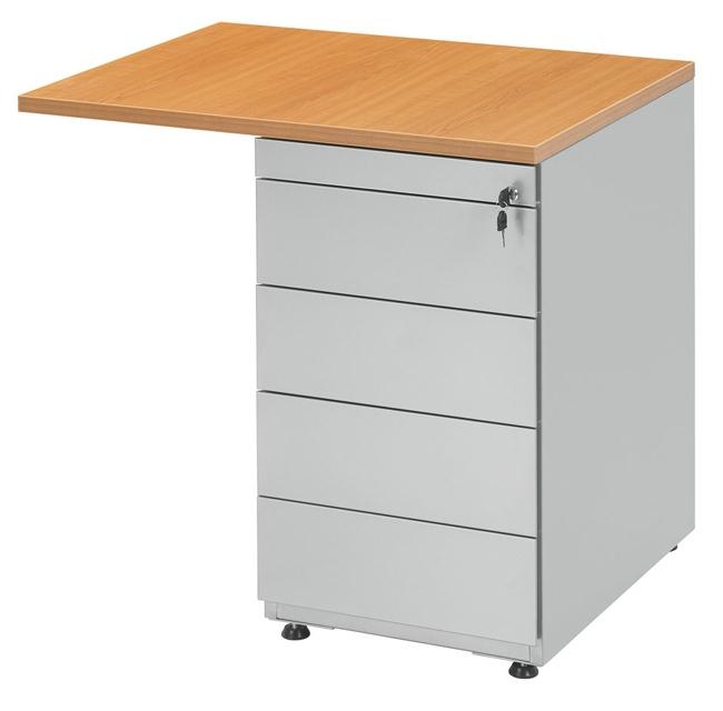 Caisson hauteur bureau OFFLINE 4 tiroirs uni pratique