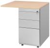 Retour sur caisson hauteur bureau - 80x60cm avec caisson 3 tiroirs