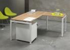 Bureau en L Quartet White - 180/80 x 160/60cm