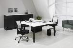 Table de réunion/Bureau Quartet Black - 160x160cm