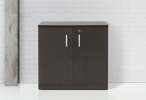 Armoire basse STRATEO - H85 x L90 x P42 cm - Chêne anthracite