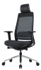 Fairfax Noir - Chaise de bureau haut dossier avec appui-tête