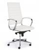Chaise de bureau Design avec haut dossier en similicuir - Blanc