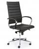 Chaise de bureau Design avec haut dossier en similicuir - Noir