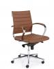 Chaise de bureau Design avec bas dossier en similicuir - Cognac