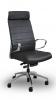 Fauteuil de direction en cuir noir véritable