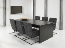 STRATEO vergadertafel - B220 x D100 cm - Antraciet Eik