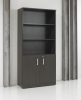 Armoire semi-ouverte STRATEO - H200 x L90 x P42 cm - Chêne anthracite