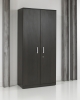 Armoire haute STRATEO - H200 x L90 x P42 cm - Chêne anthracite