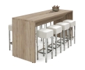 Table haute STRATEO - H110 x L220 x P80 cm - Chêne Robson