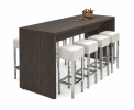 Table haute STRATEO - H110 x L220 x P80 cm - Chêne anthracite