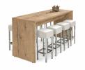 Table haute STRATEO - H110 x L220 x P80 cm - Chêne Halifax