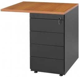 Retour sur caisson hauteur bureau - 80x60cm avec caisson 4 tiroirs