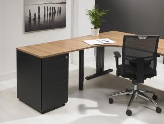 Retour sur caisson hauteur bureau - 80x60cm avec caisson 4 tiroirs