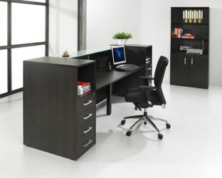 Direct-it - Comptoir d'accueil L288xP78xH110cm - Chêne Anthracite