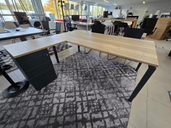 Bureau N-Serie - 200 x 100 cm + Retour 80 x 60 cm sur caisson