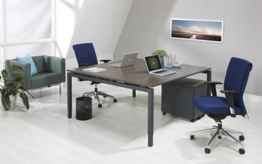 Table de réunion/Bureau Quartet Anthracite - 160x160cm