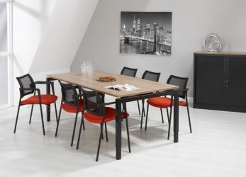 Bureau-vergadertafel Quartet Black - 200x100cm