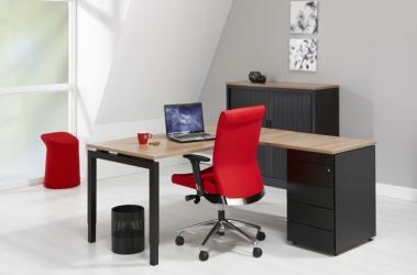 Bureau en L avec caisson Quartet Anthracite - 180/80 x 160/60cm