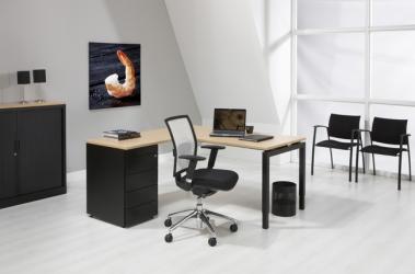 Bureau en L avec caisson Quartet Anthracite - 180/80 x 160/60cm