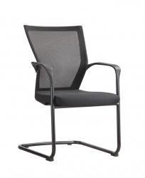 Chaise de réunion 604ZZ, assise tissu noir et dos résille noire