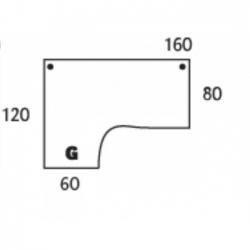 Linkse Top blad 160 x 120 cm