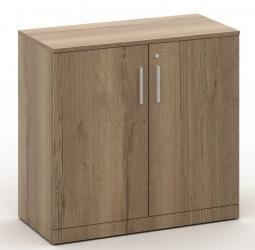 Armoire basse STRATEO - H85 x L90 x P42 cm - Chêne Halifax
