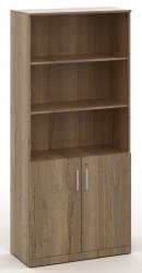 Armoire semi-ouverte STRATEO - H200 x L90 x P42 cm - Chêne Halifax