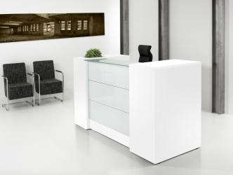 Comptoir d'accueil : L188 x P78 x H110 cm - Blanc