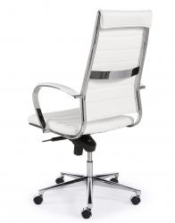 Design bureaustoel 6401, hoge rug in wit PU