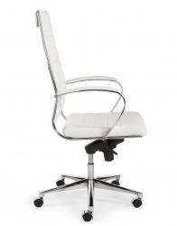 Siège de bureau 6401, haut dossier blanc PU