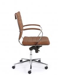 Design bureaustoel met lage rug in bruin PU