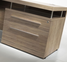 Bureau de direction STRATEO - L230 x P172 cm - Chêne Halifax
