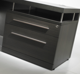 STRATEO directiebureau - B230 x D172 cm - Antraciet Eik