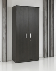 Armoire haute STRATEO - H200 x L90 x P42 cm - Chêne anthracite