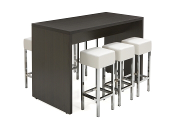 STRATEO bartafel - H110 x B220 x D80 cm - Antraciet Eik