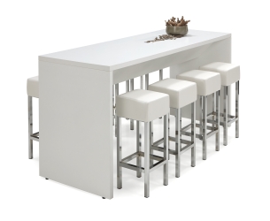 Table haute STRATEO - H110 x L220 x P80 cm - Blanche