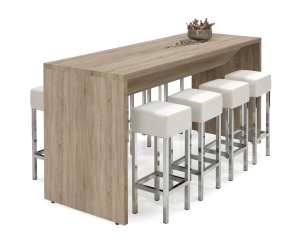 Table haute STRATEO - H110 x L220 x P80 cm - Chêne Robson