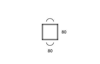 Table droite - 80x80cm 