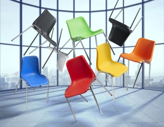 Poply - Chaise polyvalente avec piètement chromé