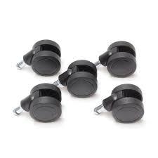 Set de 5 roulettes auto-freinées pour siège de bureau 