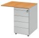 Retour sur caisson hauteur bureau - 80x60cm avec caisson 4 tiroirs