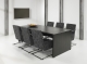 STRATEO vergadertafel - B220 x D100 cm - Antraciet Eik