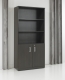 Armoire semi-ouverte STRATEO - H200 x L90 x P42 cm - Chêne anthracite