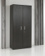 Armoire haute STRATEO - H200 x L90 x P42 cm - Chêne anthracite