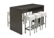 STRATEO bartafel - H110 x B220 x D80 cm - Antraciet Eik