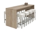 Table haute STRATEO - H110 x L220 x P80 cm - Chêne Robson