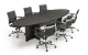 Table de réunion STRATEO - Ellipse - L320 x 120 cm - Chêne anthracite