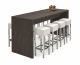 Table haute STRATEO - H110 x L220 x P80 cm - Chêne anthracite